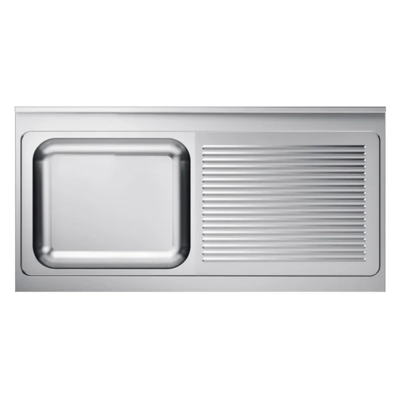 Évier 1 Bac et Egouttoir à Droite avec Dosseret - L 1400 x P 700 mm Bon Marché