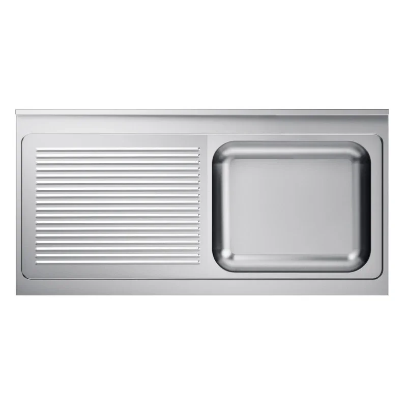 Évier 1 Bac et Egouttoir à Gauche avec Dosseret - L 1400 x P 700 mm Réduction