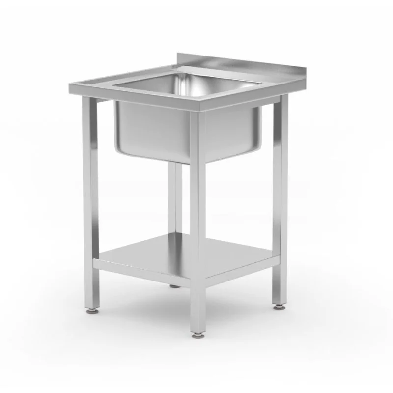 Plonge 1 Bac au Milieu Kitchen Line avec Étagère - P 600 x L 600 mm Promotion Saisonnière