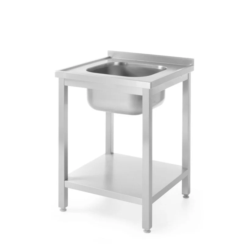 Acheter En Ligne Plonge 1 Bac Central Profi Line avec Étagère - P 600 x L 600 mm