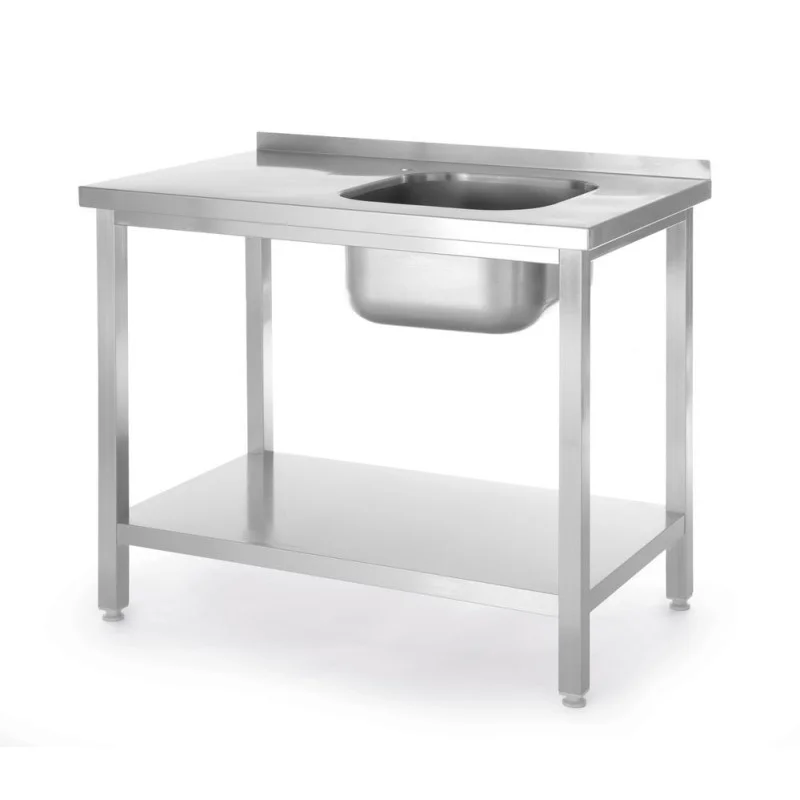 Meilleur Choix Plonge 1 Bac à Droite Kitchen Line avec Étagère - P 600 x L 800 mm