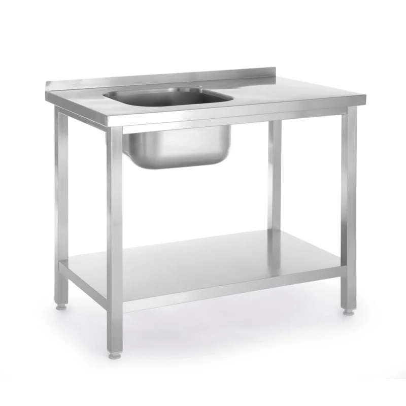 Réduction Plonge 1 Bac à Gauche Kitchen Line avec Étagère - P 600 x L 800 mm
