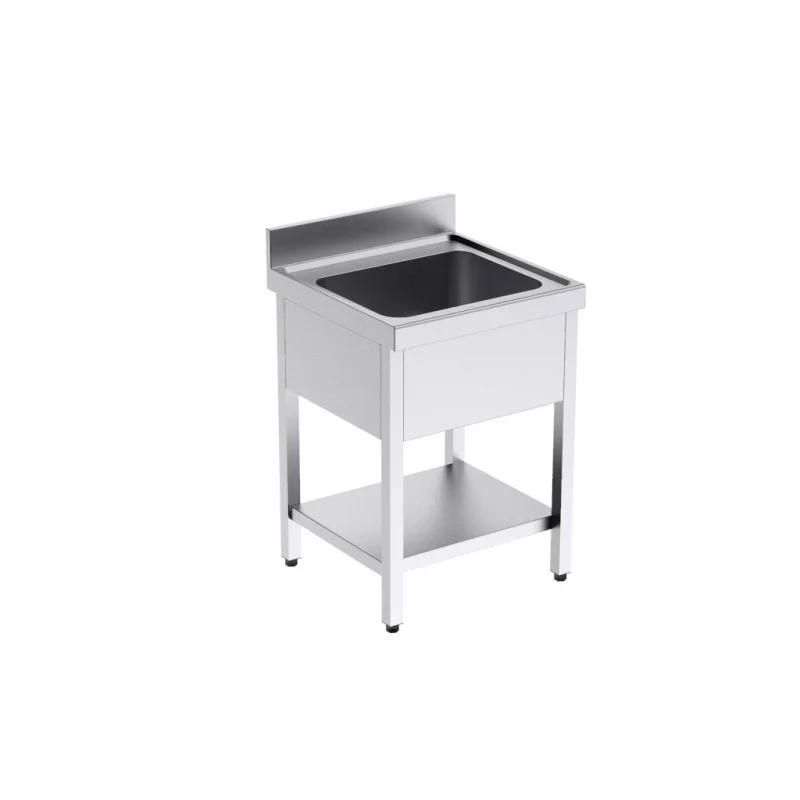 Vente Directe Plonge 1 Bac avec Etagère - L 600 x P 600 mm
