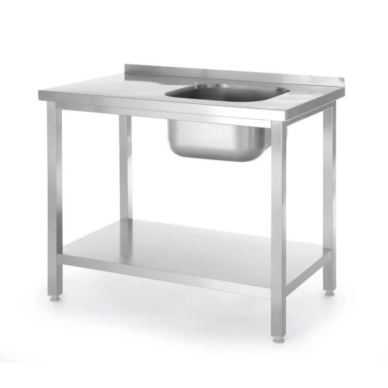 Plonge 1 Bac à Gauche Kitchen Line avec Étagère - P 600 x L 1000 mm Acheter En Ligne