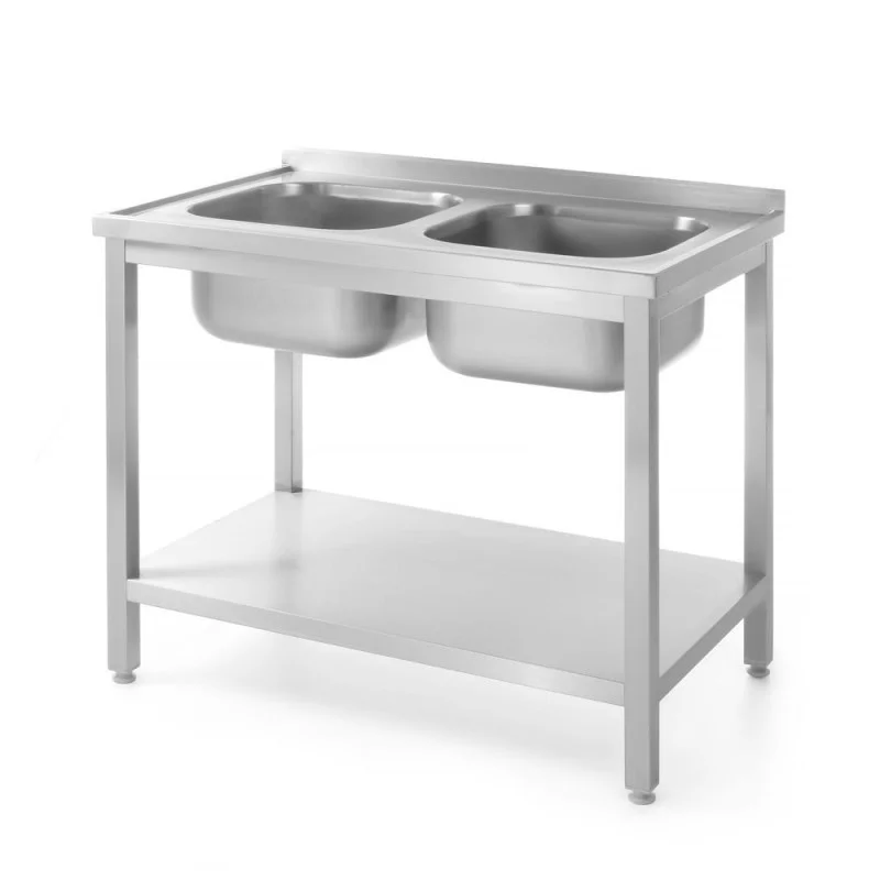 Livraison Express Plonge 2 Bacs Profi Line avec Étagère - P 700 x L 1000 mm