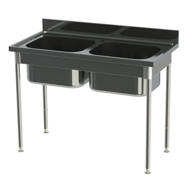 Plonge 2 Bacs sans Egouttoir - Série 600 - L 1200 mm Commander Maintenant