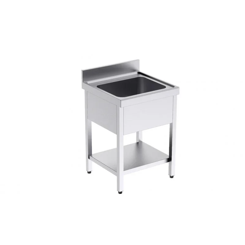 Plonge 1 Bac avec Etagère - L 700 x P 700 mm Vente Flash