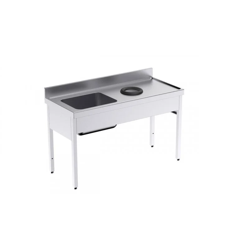 Plonge 1 Bac avec Trou Vide-Déchets - L 1400 x P 700 mm Prix Choc