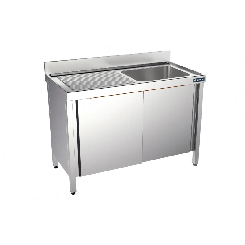 Populaire Plonge 1 Bac avec Portes Coulissantes et Egouttoir à Droite - L 1200 x P 550 mm