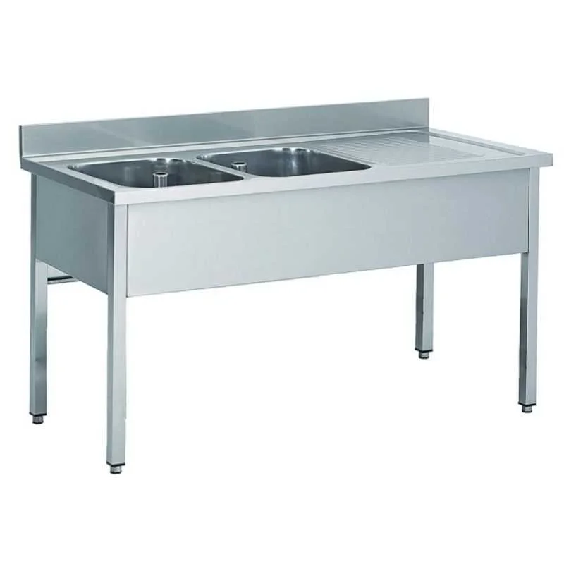Offre Spéciale Plonge Inox Démontable - 2 Bacs - Égouttoir à Droite