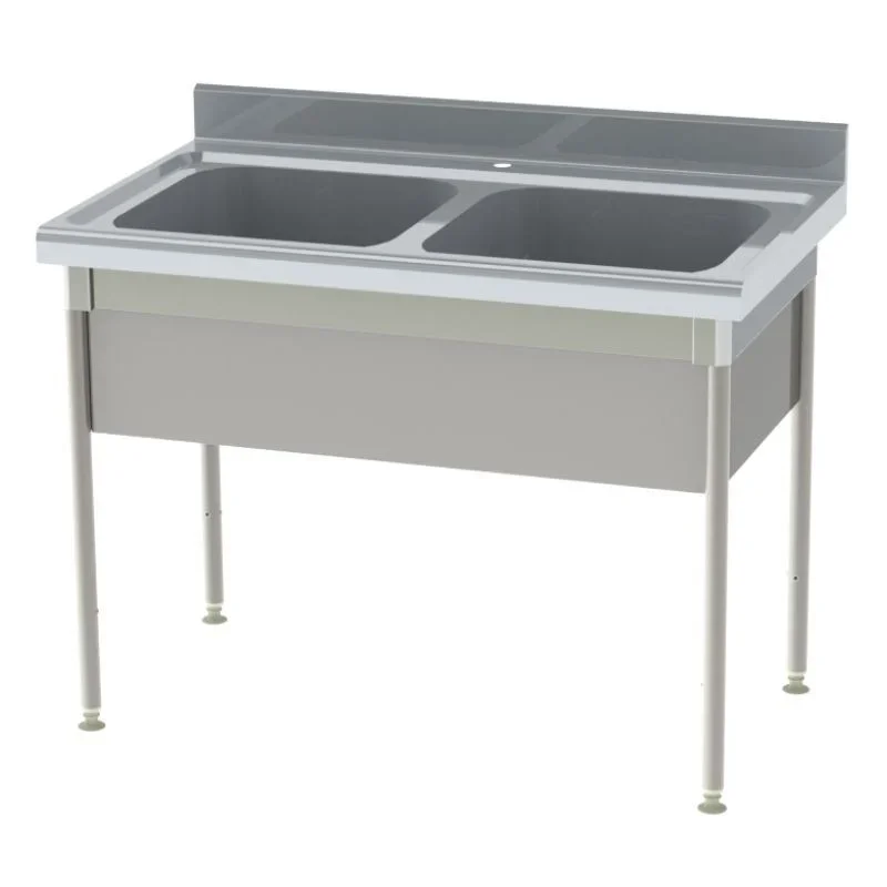 Vente Directe Plonge Standard 2 Bacs avec Cache-Cuve - P 700 - L 1200 mm
