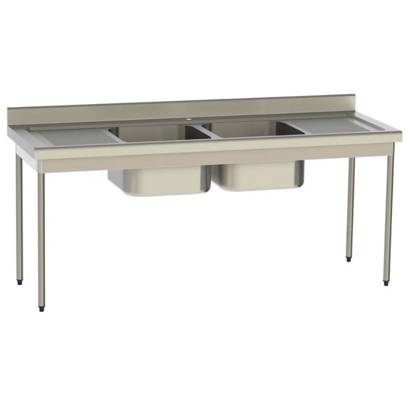 Offre Spéciale Plonge Standard 2 Bacs et 2 Egouttoirs - P 700 - L 2100 mm