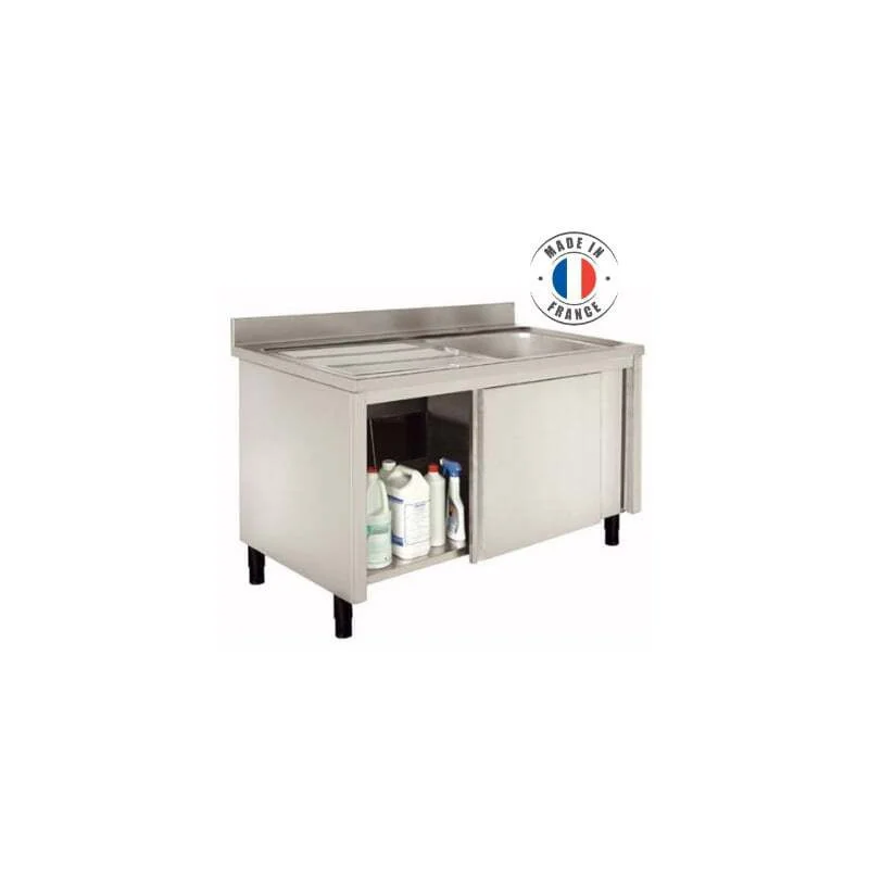 Meuble Plonge 1 Bac avec Egouttoir à Gauche - Série 600 - L 1200 mm Meilleure Vente