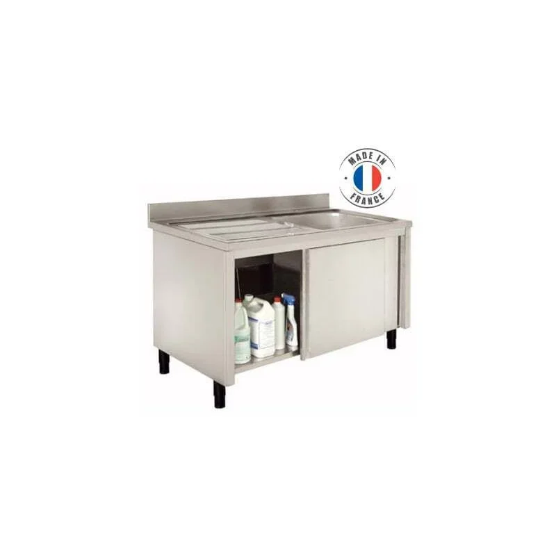 Acheter Direct Meuble Plonge à 1 Bac et Egouttoir à Gauche - Série 600 - L 1400 mm