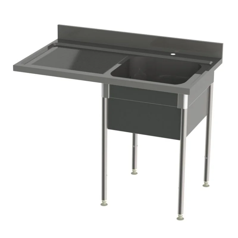 Plonge Spéciale Lave-Vaisselle avec Cache-Cuve - 1 Bac et Egouttoir à Gauche - L 1200 mm Super Prix