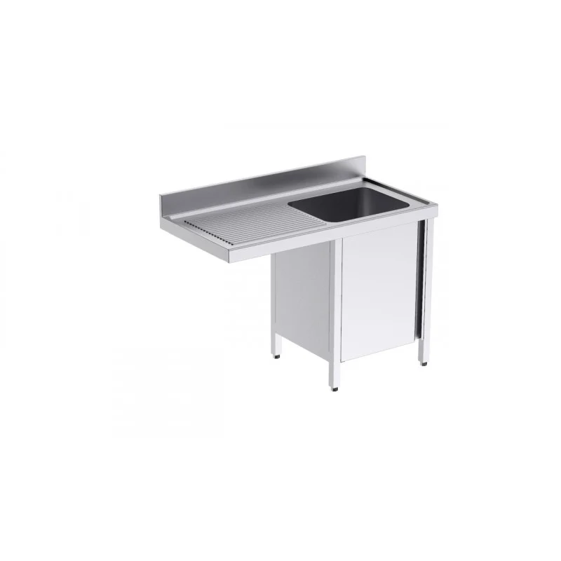 Livraison Express Plonge 1 Bac avec Porte Battante et Passage pour Lave-Vaisselle à Gauche - L 1200 x P 700 mm