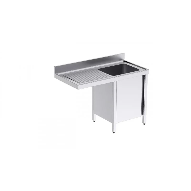 Quantité Limitée Plonge 1 Bac avec Portes et Passage pour Lave-Vaisselle à Gauche - L 1200 x P 550 mm