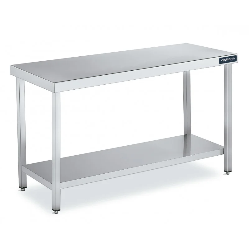 Table Inox Centrale 1200x800 avec Etagère Super Prix