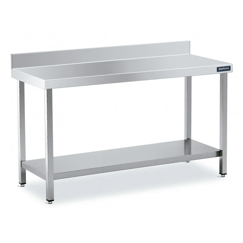 Table Inox avec Dosseret 1400x500 avec Etagère Offre Exclusive