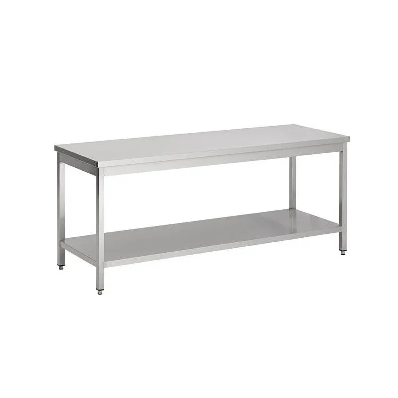 Table Inox avec Etagère - L 2000 x P 600 mm Prix Cassé