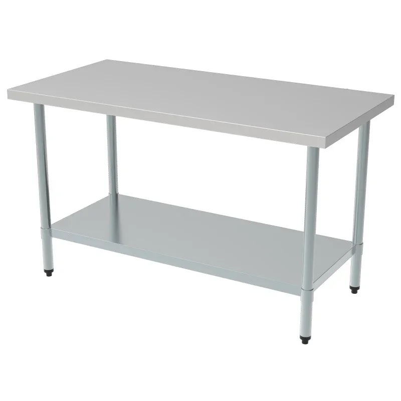 Authentique Table Inox avec Etagère - L 1000 x P 700 mm