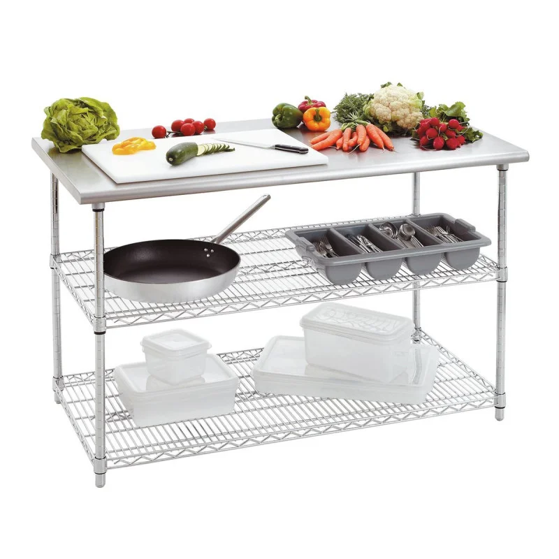 Populaire Table Inox à 2 Etagères Basses - L 1300 x P 690 mm