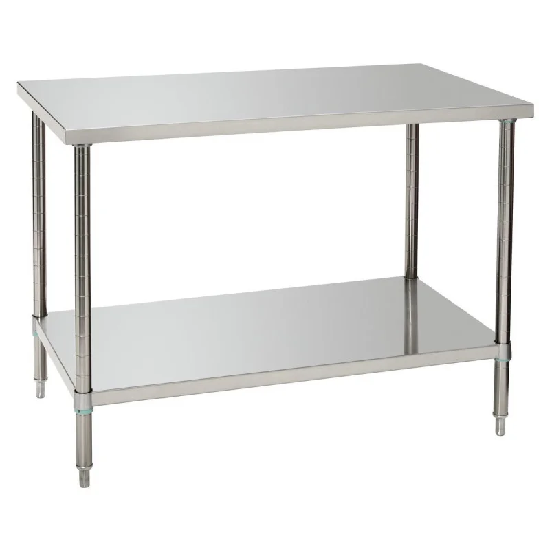 Promotion Saisonnière Table de Travail Inox avec Etagère Basse - P 700 mm - L 1200 mm