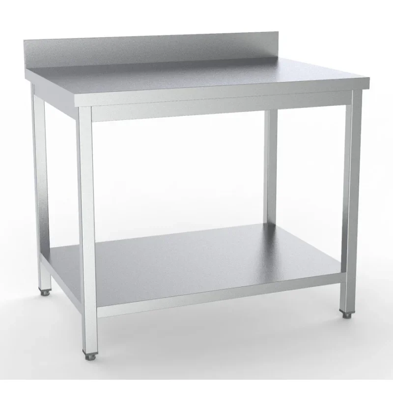 Table Inox avec Dosseret et Etagère - L 1200 x P 700 mm Commande En Gros