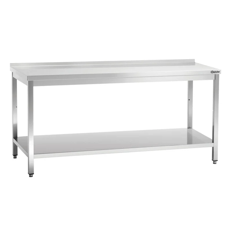 Table de Travail Inox avec Etagère Basse et Dosseret - P 700 mm - L 1800 mm Super Prix