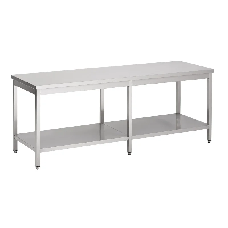 Livraison Express Table Inox avec Etagère - L 2600 x P 700 mm