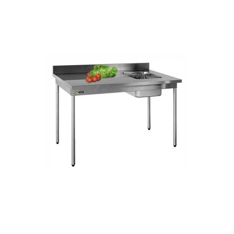 Table du Chef avec Cuve à Droite et Etagère - L 1600 mm Acheter Direct
