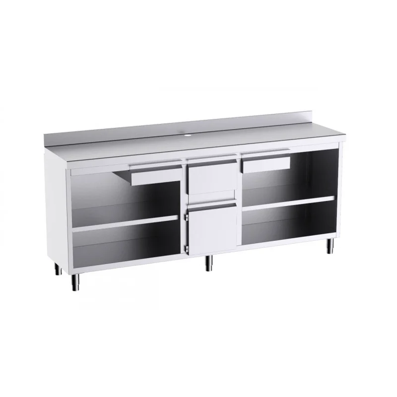 Dernière Chance Table pour machine à café ECO avec Dosseret - 2500x600x1050