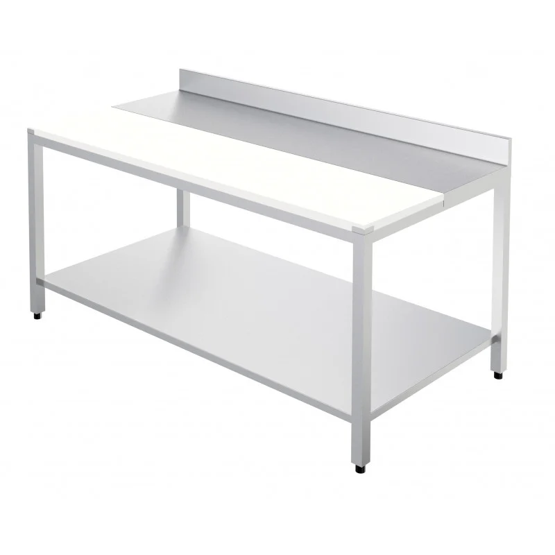 Offre Exclusive Table de Découpe avec Dosseret et Etagère - L 1500 x P 600 mm