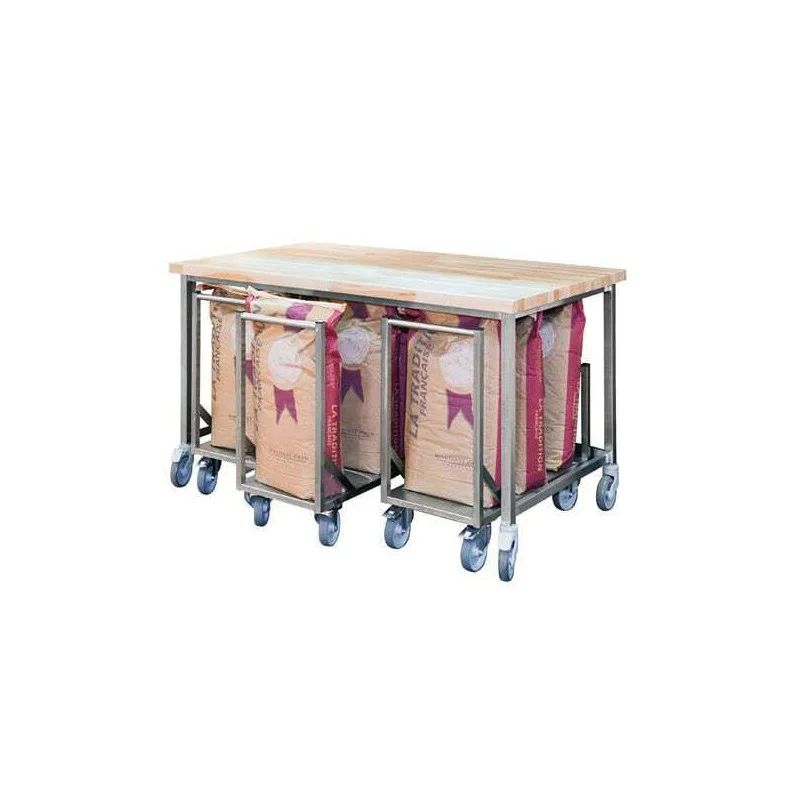 Expédié Aujourd’hui Table de Boulangerie avec Roulettes - L 2000 mm