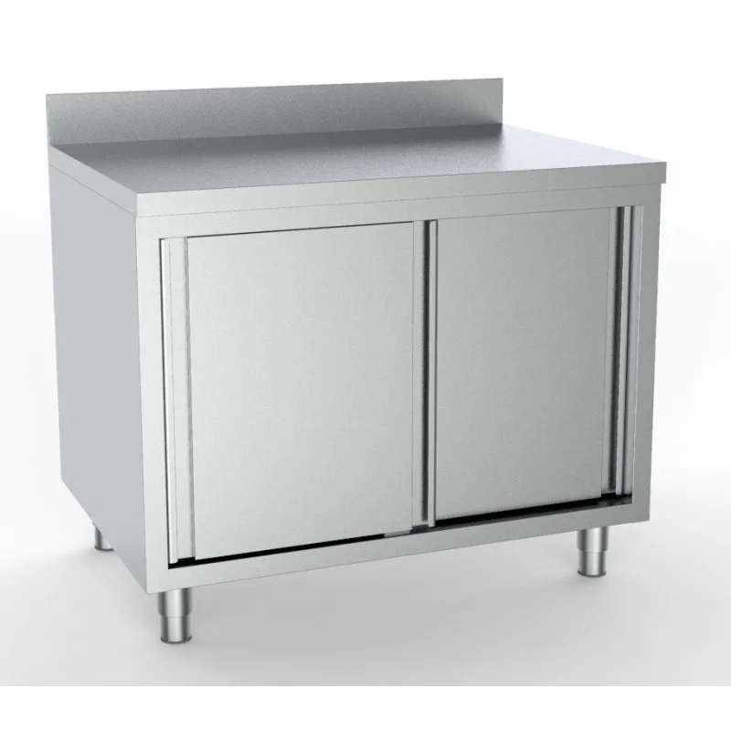 Meuble Inox Bas à 2 Portes avec Dosseret - L 2000 x P 600 mm Produit De Marque