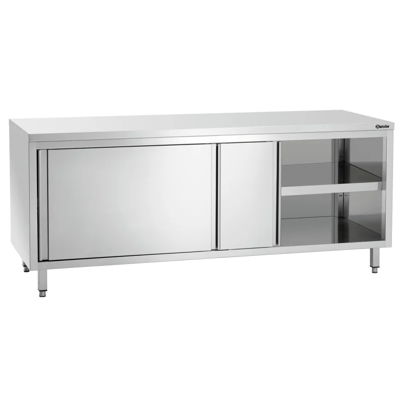 Commande En Gros Meuble en Inox avec Portes Coulissantes et Etagère - L 2000 mm