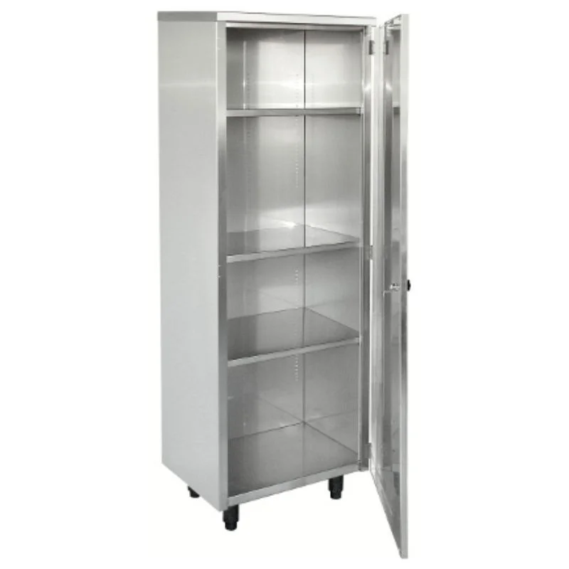 Armoire Inox Haute à Porte Battante - 3 Étagères Dernière Chance