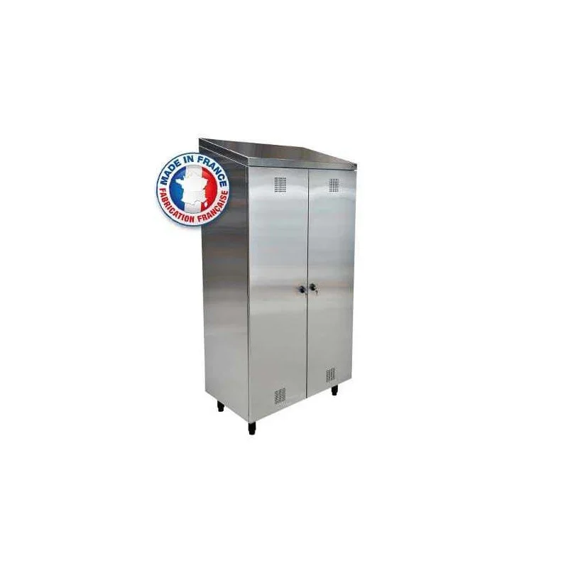 Vente Flash Armoire Inox à Balais 2 Portes Battantes avec Roulettes