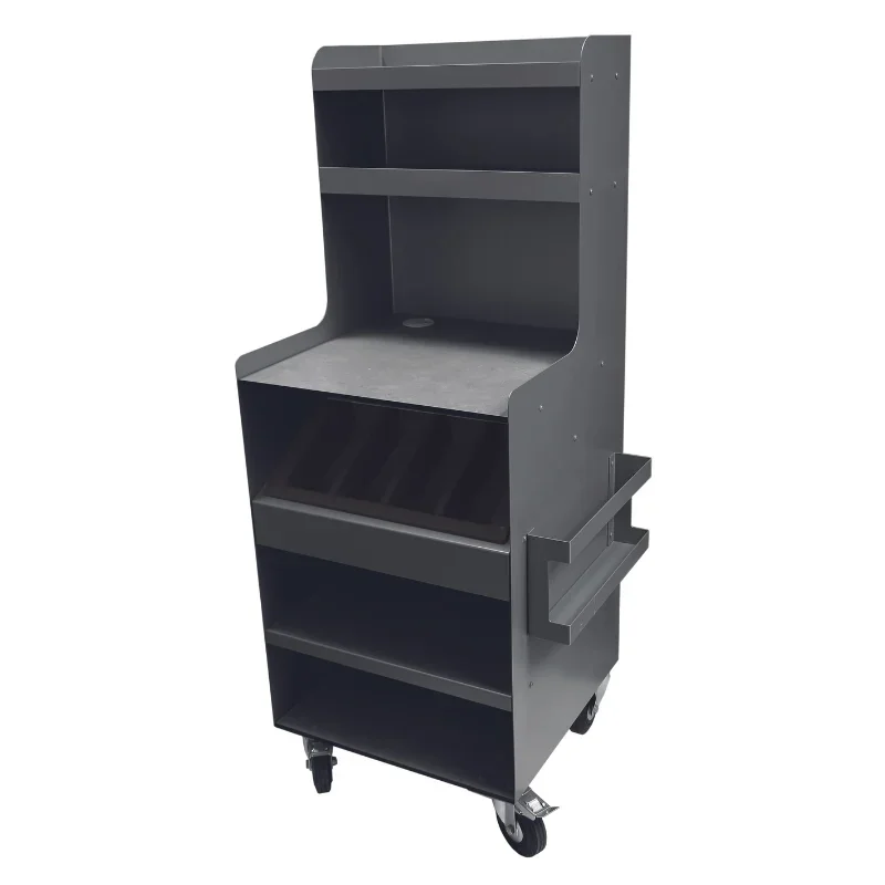 Chariot de Service Haute Structure en Acier - Gris Basalte - H 148 cm Livraison Express