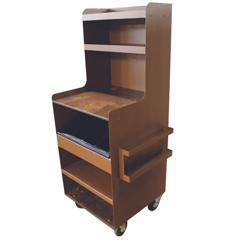 Chariot de Service Haute Structure en Acier - Rouille - H 148 cm Authentique