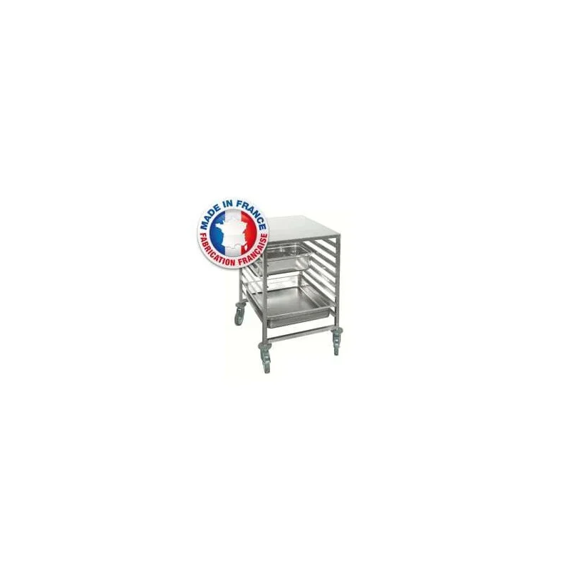 Échelle Gastronorme pour Bacs GN 2/1 avec Roulettes en Inox - 8 Niveaux Prix Cassé