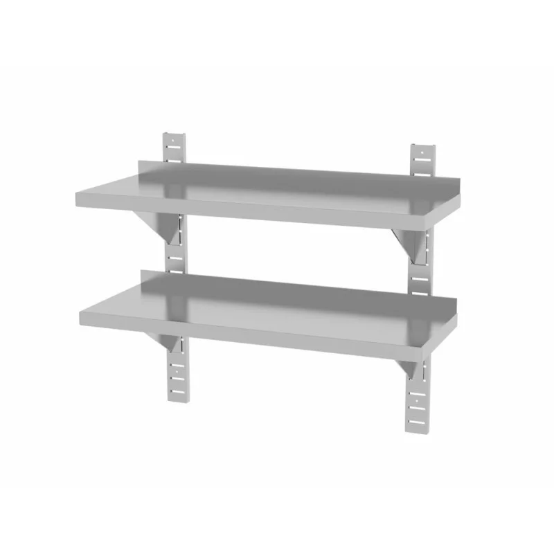 Prix Choc Étagère Murale Réglable 2 Niveaux avec 2 Supports - L 800 x 300 mm