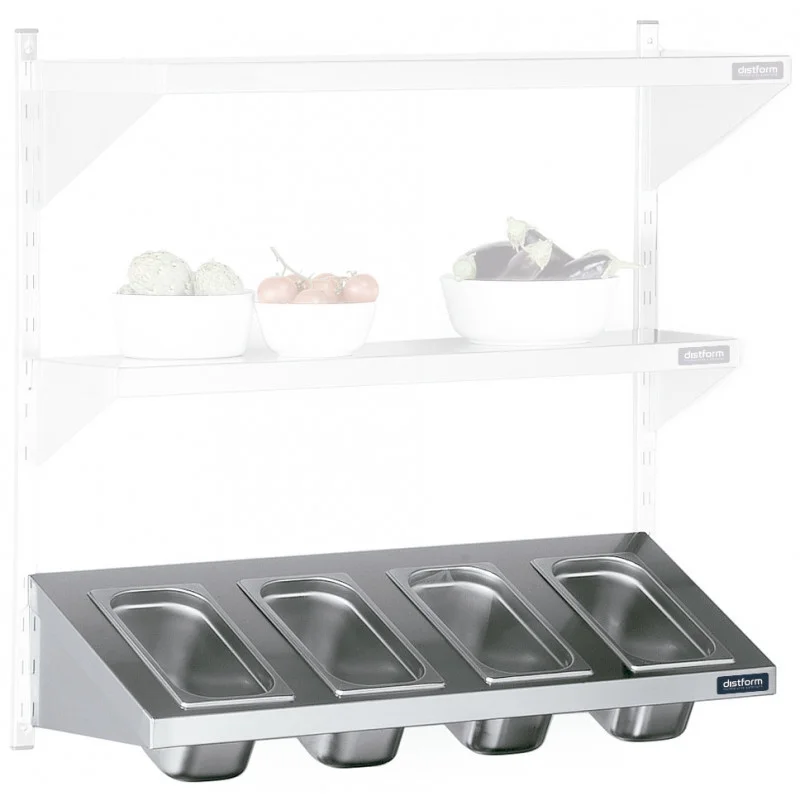 Étagère Inclinée Réglable 1000x250 pour 4 Unités GN 1/6 Petit Prix