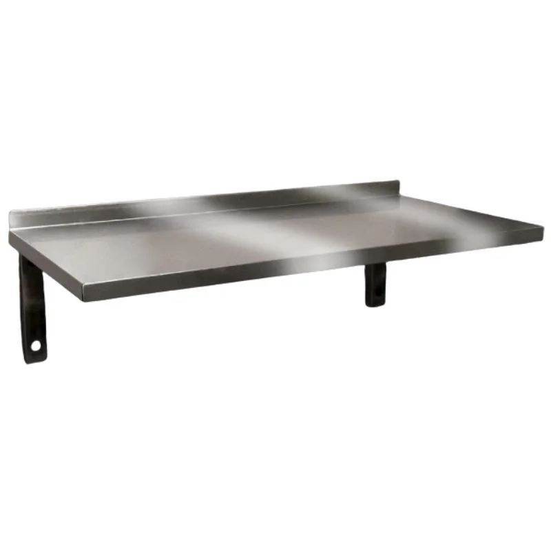 Authentique Etagère Murale Pleine avec Dosseret en Inox - P 400 - L 1000 mm