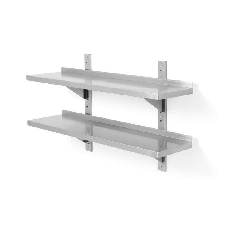 Étagère Murale Réglable 2 Niveaux avec 2 Supports - L 1000 x 300 mm Nouvel Arrivage
