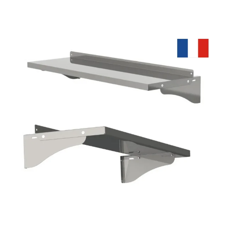 Commander Maintenant Etagère Murale à Bords Droits et 2 Consoles - P 400 - L 1400 mm