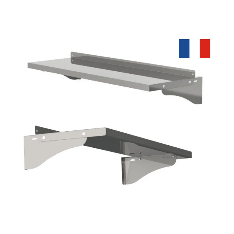 Etagère Murale à Bords Droits et 2 Consoles - P 400 - L 1900 mm Meilleure Vente