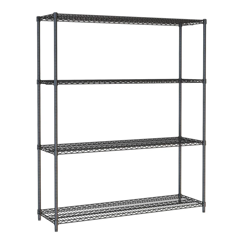 Etagère 4 Niveaux Démontable Noir - L 1500 x P 450 mm Retour Gratuit