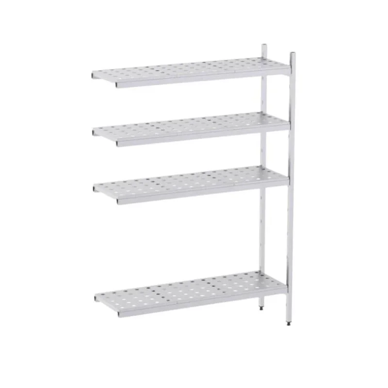 Commande En Gros Rayonnage d'Angle Inox 4 Niveaux Perforé - L 630 x P 500 mm