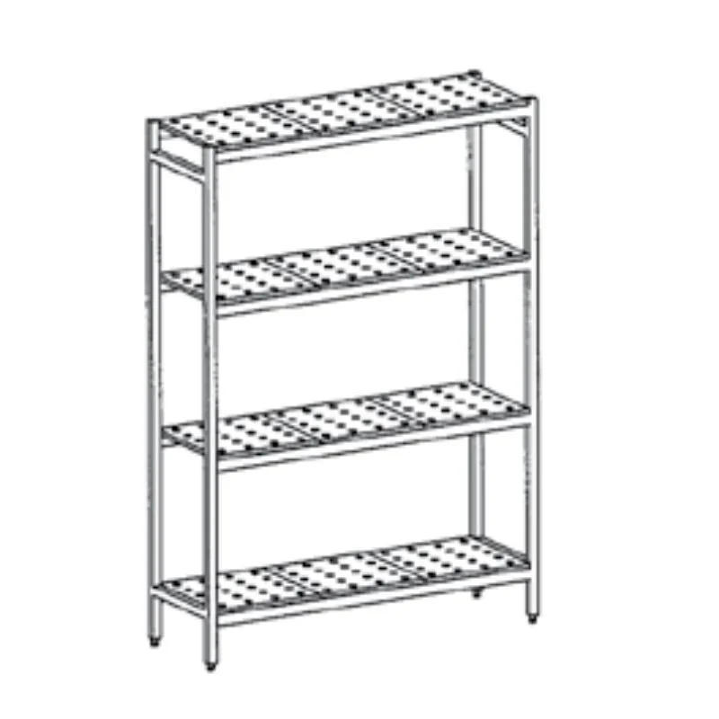 Meilleur Prix Rayonnage Inox 4 Niveaux Perforé - L 3720 x P 500 mm